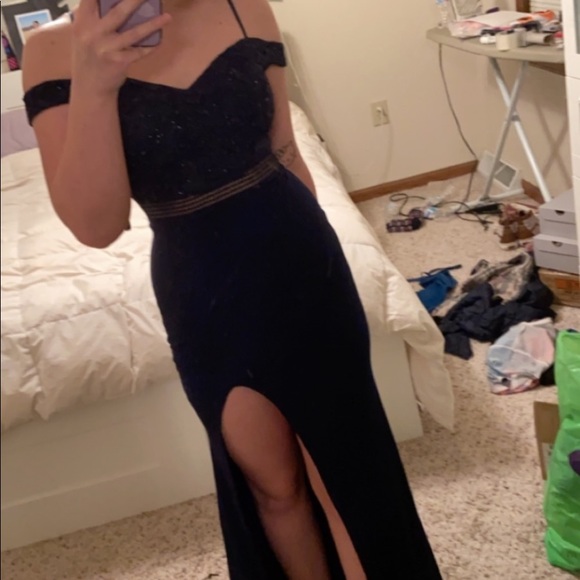 Navy Blue Prom Dress - Picture 2 of 6